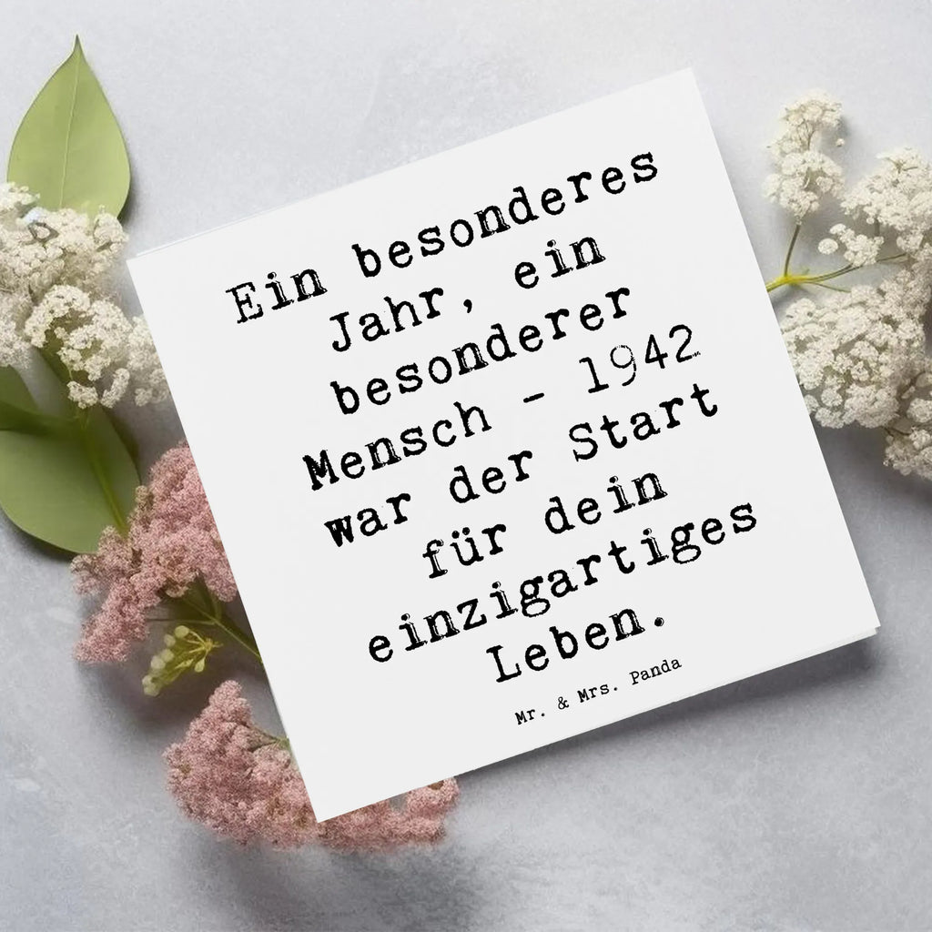 Deluxe Card Saying Ein besonderes Jahr, ein besonderer Mensch - 1942 war der Start für dein einzigartiges Leben. anlasskarte, doppelkarte, Grußkarte, Glückwunschkarte, Klappkarte, faltkarte, Geschenk, Geburtstagsgeschenk, Geburtstag