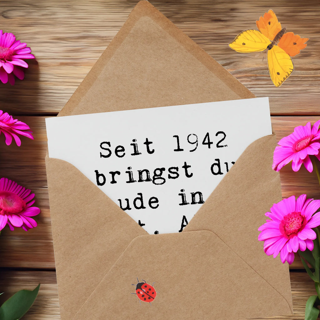 Deluxe Karte Spruch 1942 Geburtstag Freude Karte, Geburtstagskarte, Grußkarte, Hochzeitskarte, Hochwertige Grußkarte, Glückwunschkarte, Hochwertige Klappkarte, Einladungskarte, Klappkarte, Geburtstag, Geburtstagsgeschenk, Geschenk