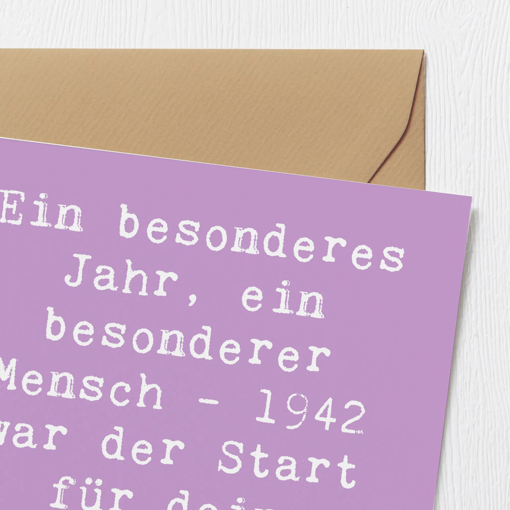 Deluxe Card Saying Ein besonderes Jahr, ein besonderer Mensch - 1942 war der Start für dein einzigartiges Leben. anlasskarte, doppelkarte, Grußkarte, Glückwunschkarte, Klappkarte, faltkarte, Geschenk, Geburtstagsgeschenk, Geburtstag