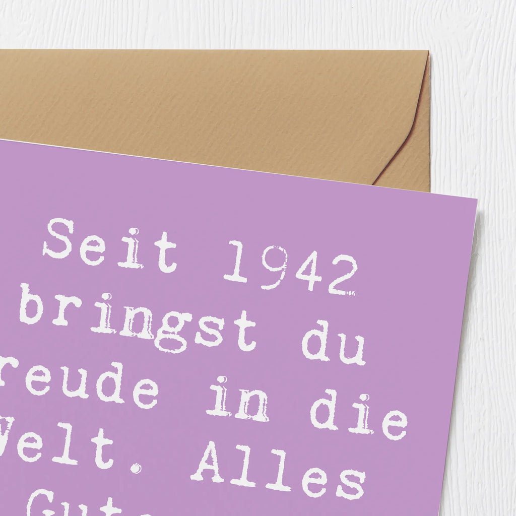 Deluxe Karte Spruch 1942 Geburtstag Freude Karte, Geburtstagskarte, Grußkarte, Hochzeitskarte, Hochwertige Grußkarte, Glückwunschkarte, Hochwertige Klappkarte, Einladungskarte, Klappkarte, Geburtstag, Geburtstagsgeschenk, Geschenk