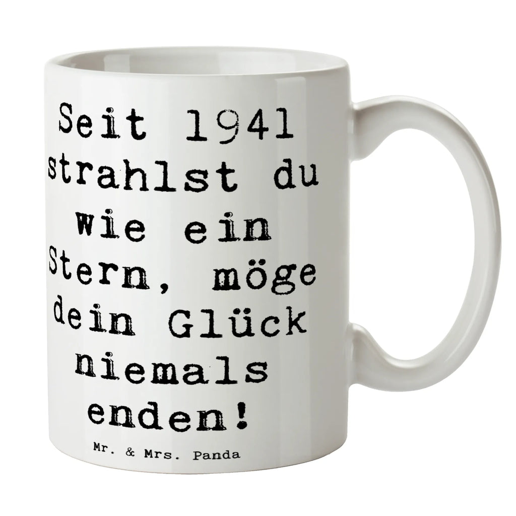 Mug Saying Seit 1941 strahlst du wie ein Stern, möge dein Glück niemals enden! Geschenktasse, Tasse mit Zitaten, Teetasse, Kaffeetasse, Bürotasse, Keramiktasse, Porzellantasse, Tasse, Tasse mit Motiven, Geburtstag, Geburtstagsgeschenk, Geschenk