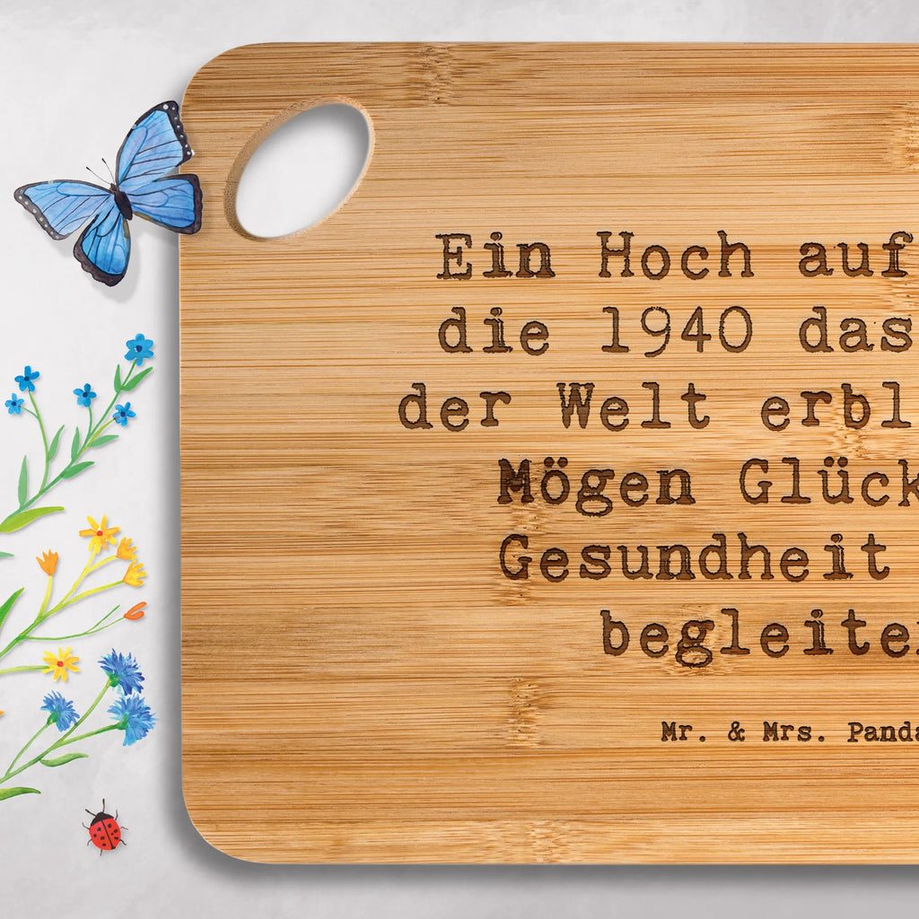 Bambus - deska do krojenia Przysłowie Ein Hoch auf alle, die 1940 das Licht der Welt erblickten! Mögen Glück und Gesundheit euch begleiten! Urodziny, prezent urodzinowy, prezent