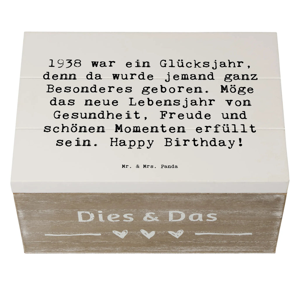 Holzkiste Spruch 1938 Geburtstag Aufbewahrungsbox, Kiste, Holzkiste, XXL, Dekokiste, Schatzkiste, Erinnerungsbox, Truhe, Erinnerungskiste, Geschenkbox, Geschenkdose, Schatulle, Geburtstag, Geburtstagsgeschenk, Geschenk