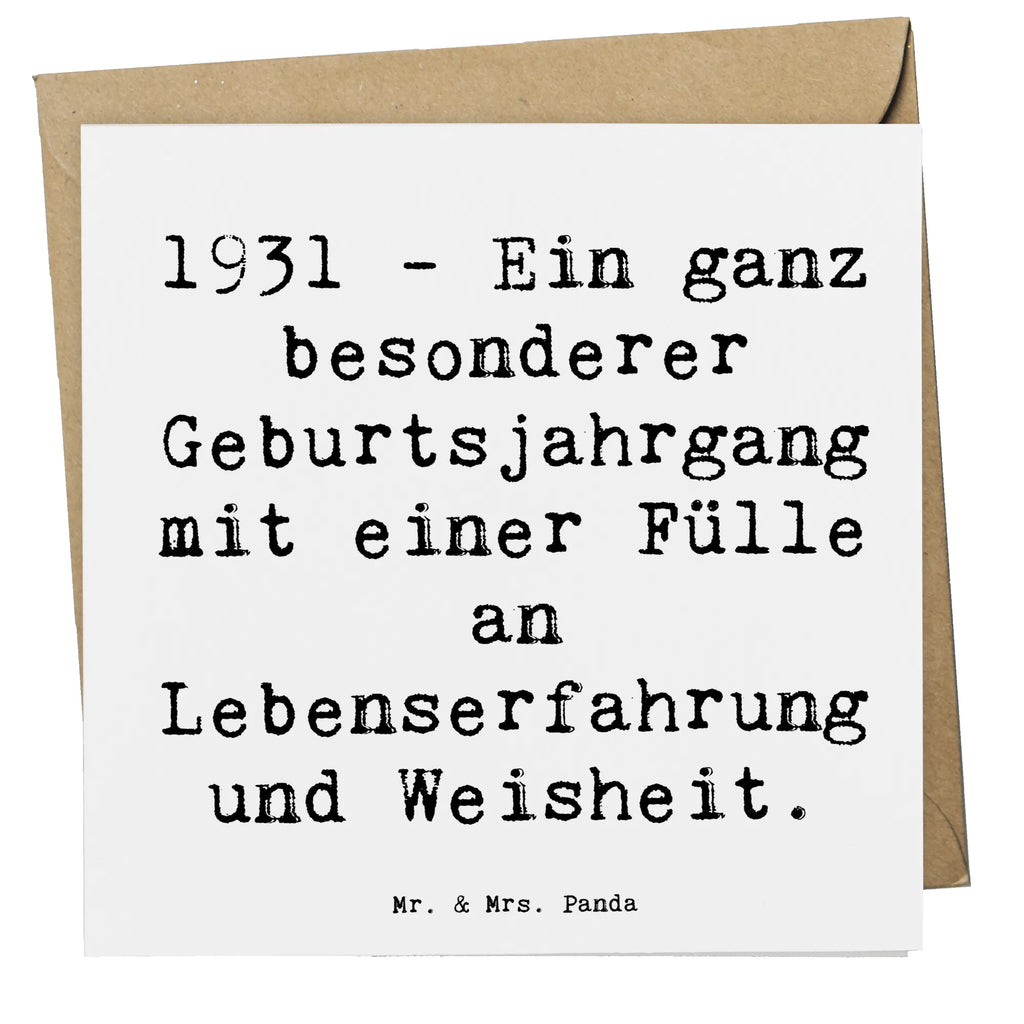 Deluxe Card Saying 1931 - Ein ganz besonderer Geburtsjahrgang mit einer Fülle an Lebenserfahrung und Weisheit. Klappkarte, Hochwertige Grußkarte, Glückwunschkarte, Hochwertige Klappkarte, Geburtstagskarte, Karte, Hochzeitskarte, Grußkarte, Einladungskarte, Geburtstag, Geburtstagsgeschenk, Geschenk
