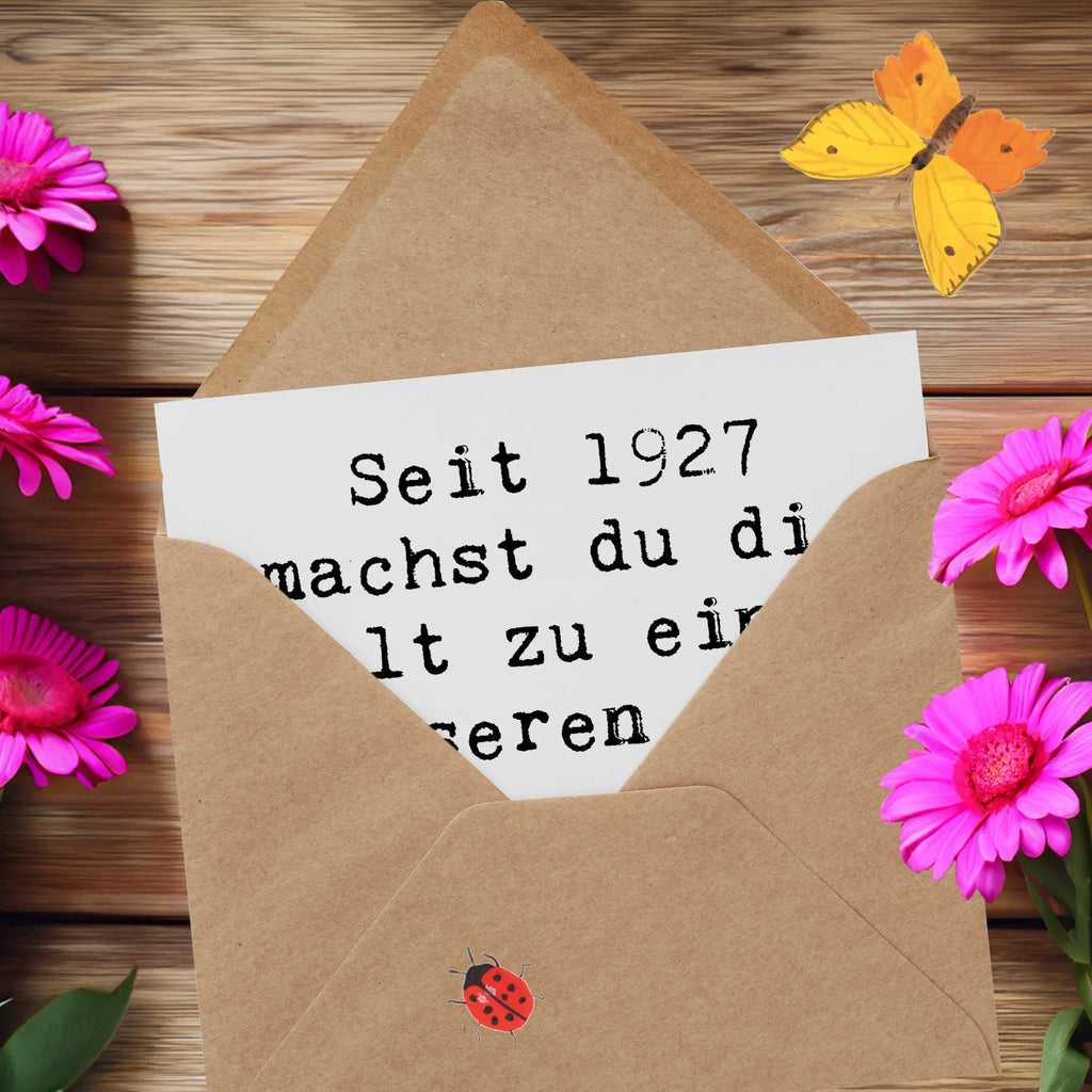 Deluxe Karte Spruch 1927 Geburtstag Hochzeitskarte, Hochwertige Klappkarte, Grußkarte, Karte, Geburtstagskarte, Einladungskarte, Glückwunschkarte, Klappkarte, Hochwertige Grußkarte, Geburtstag, Geburtstagsgeschenk, Geschenk