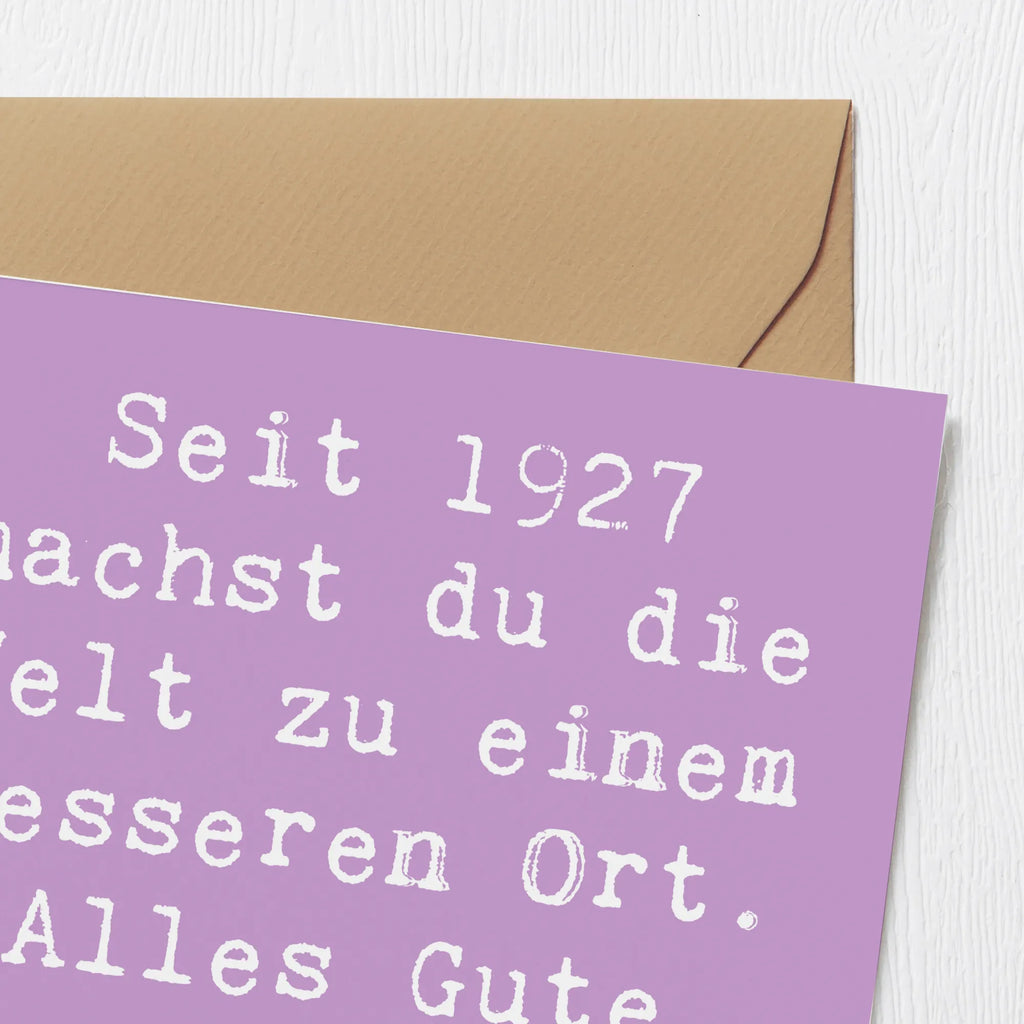 Deluxe Karte Spruch 1927 Geburtstag Hochzeitskarte, Hochwertige Klappkarte, Grußkarte, Karte, Geburtstagskarte, Einladungskarte, Glückwunschkarte, Klappkarte, Hochwertige Grußkarte, Geburtstag, Geburtstagsgeschenk, Geschenk