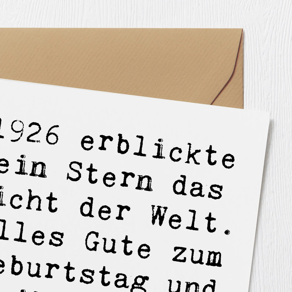 Deluxe Card Saying 1926 erblickte ein Stern das Licht der Welt. Alles Gute zum Geburtstag und bleib weiterhin so strahlend! Hochwertige Grußkarte, Karte, Hochwertige Klappkarte, Geburtstagskarte, Klappkarte, Glückwunschkarte, Einladungskarte, Hochzeitskarte, Grußkarte, Geburtstag, Geburtstagsgeschenk, Geschenk