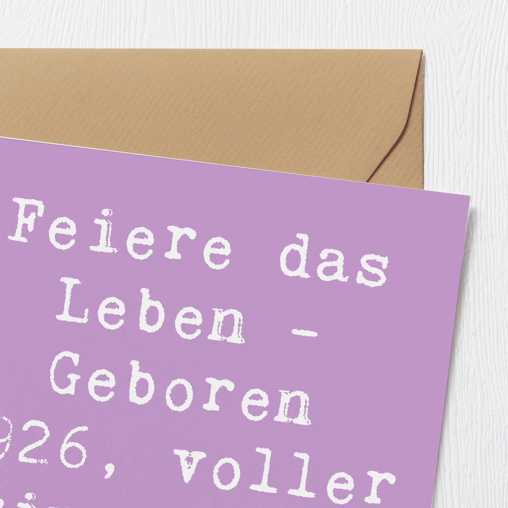 Deluxe Karte Spruch 1926 Geburtstag Einladungskarte, Klappkarte, Karte, Hochwertige Klappkarte, Hochzeitskarte, Glückwunschkarte, Grußkarte, Hochwertige Grußkarte, Geburtstagskarte, Geburtstag, Geburtstagsgeschenk, Geschenk