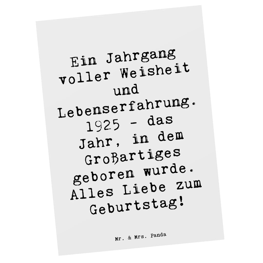 Postcard Saying Ein Jahrgang voller Weisheit und Lebenserfahrung. 1925 - das Jahr, in dem Großartiges geboren wurde. Alles Liebe zum Geburtstag! Einladungskarten Geburtstag, Ansichtskarte, Einladung, Ansichtskarten, Einladung Geburtstag, Karte, Einladungskarte, Postkarte, Dankeskarte, Geschenkkarte, Geburtstagskarte, Grußkarte, Geburtstag, Geburtstagsgeschenk, Geschenk