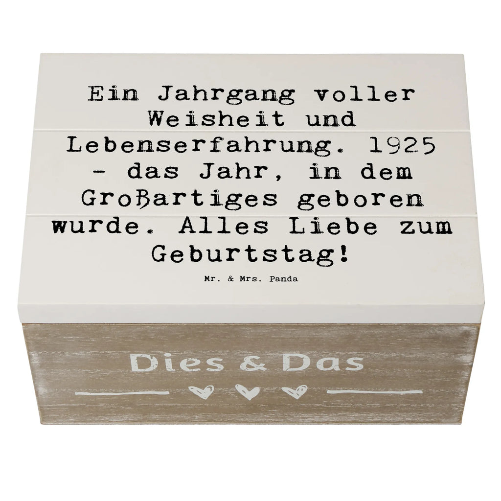 Holzkiste Spruch 1925 Geburtstag Aufbewahrungsbox, Erinnerungskiste, Truhe, Geschenkbox, Geschenkdose, Dekokiste, Kiste, Schatzkiste, Erinnerungsbox, Holzkiste, Schatulle, XXL, Geburtstag, Geburtstagsgeschenk, Geschenk