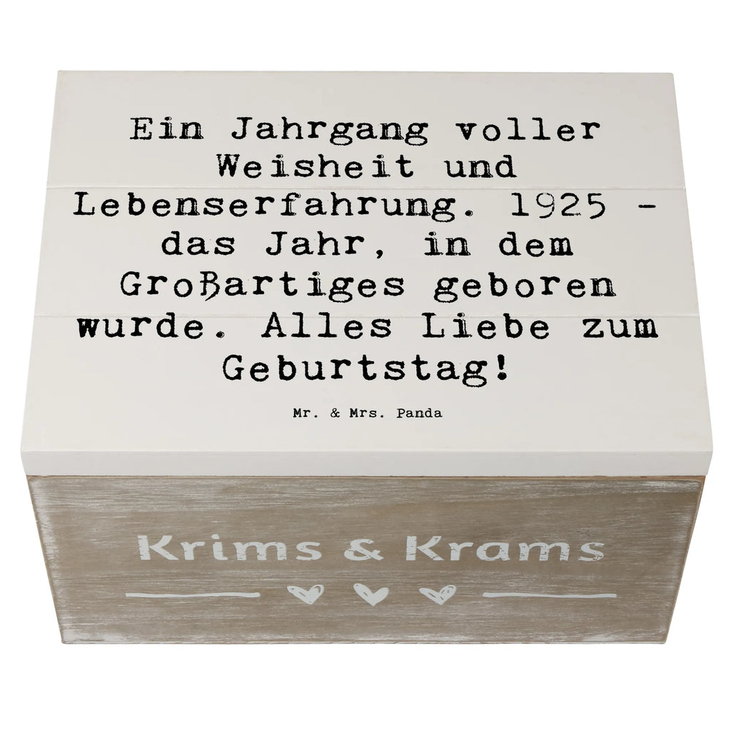 Holzkiste Spruch 1925 Geburtstag Aufbewahrungsbox, Erinnerungskiste, Truhe, Geschenkbox, Geschenkdose, Dekokiste, Kiste, Schatzkiste, Erinnerungsbox, Holzkiste, Schatulle, XXL, Geburtstag, Geburtstagsgeschenk, Geschenk