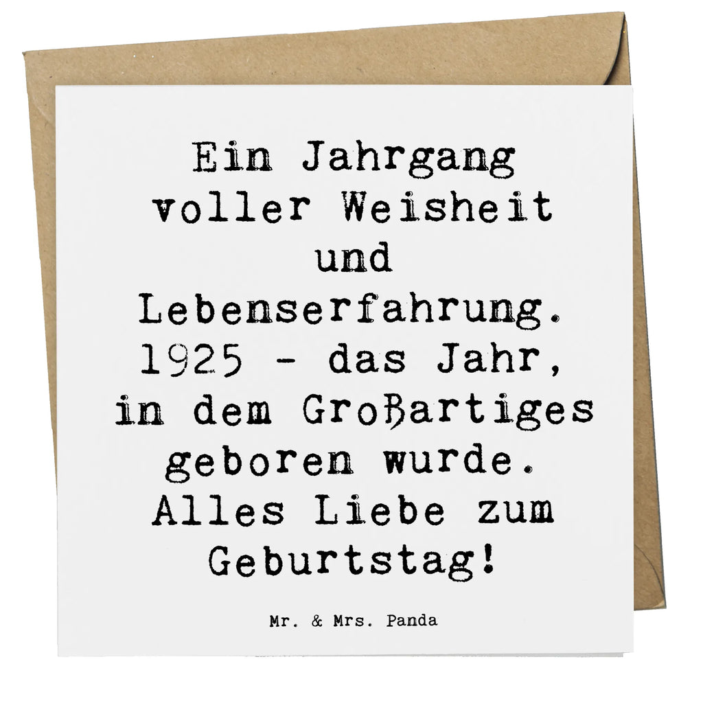 Deluxe Card Saying Ein Jahrgang voller Weisheit und Lebenserfahrung. 1925 - das Jahr, in dem Großartiges geboren wurde. Alles Liebe zum Geburtstag! Karte, Geburtstagskarte, Glückwunschkarte, Klappkarte, Hochwertige Klappkarte, Grußkarte, Hochwertige Grußkarte, Hochzeitskarte, Einladungskarte, Geburtstag, Geburtstagsgeschenk, Geschenk