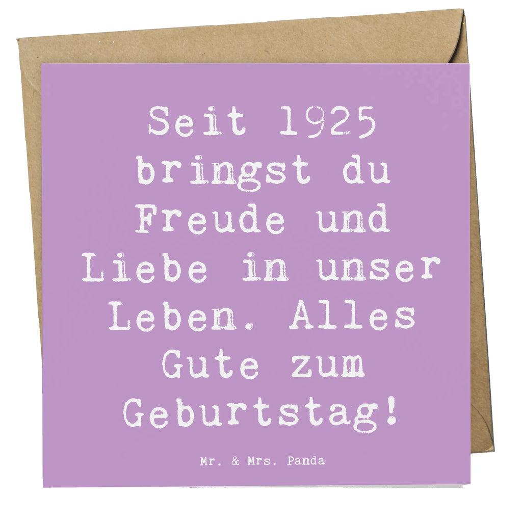 Deluxe Card Saying Seit 1925 bringst du Freude und Liebe in unser Leben. Alles Gute zum Geburtstag! weihnachtskarte, Glückwunschkarte, Geschenkkarte, quadratische karte, Karte, sprüche karten, Gutscheinkarte, Einladungskarte, Grußkarte, geburtskarte, Hochwertige Klappkarte, Hochzeitskarte, Klappkarte, abschiedskarte, Dankeskarte, lustige karten, Geburtstagskarte, Hochwertige Grußkarte, Geschenk, Geburtstag, Geburtstagsgeschenk
