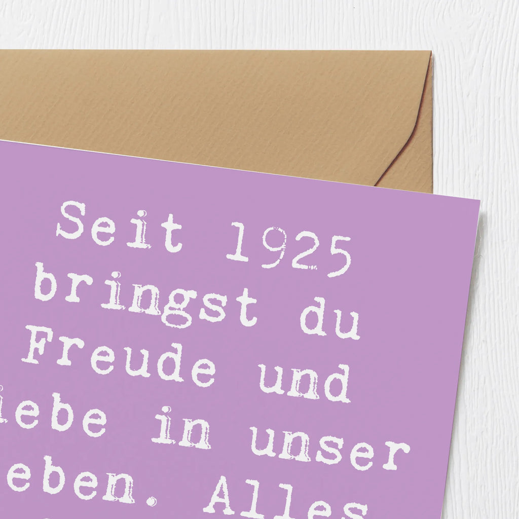 Deluxe Card Saying Seit 1925 bringst du Freude und Liebe in unser Leben. Alles Gute zum Geburtstag! weihnachtskarte, Glückwunschkarte, Geschenkkarte, quadratische karte, Karte, sprüche karten, Gutscheinkarte, Einladungskarte, Grußkarte, geburtskarte, Hochwertige Klappkarte, Hochzeitskarte, Klappkarte, abschiedskarte, Dankeskarte, lustige karten, Geburtstagskarte, Hochwertige Grußkarte, Geschenk, Geburtstag, Geburtstagsgeschenk