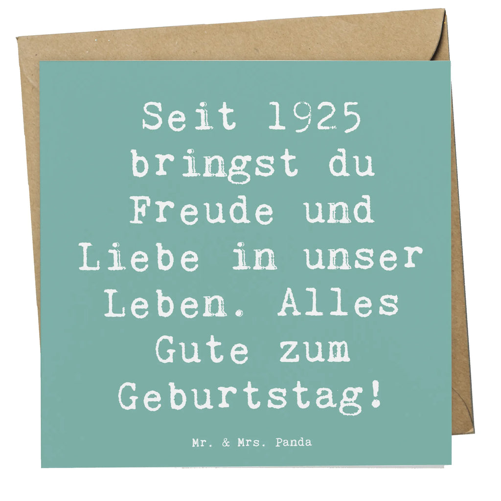 Deluxe Card Saying Seit 1925 bringst du Freude und Liebe in unser Leben. Alles Gute zum Geburtstag! weihnachtskarte, Glückwunschkarte, Geschenkkarte, quadratische karte, Karte, sprüche karten, Gutscheinkarte, Einladungskarte, Grußkarte, geburtskarte, Hochwertige Klappkarte, Hochzeitskarte, Klappkarte, abschiedskarte, Dankeskarte, lustige karten, Geburtstagskarte, Hochwertige Grußkarte, Geschenk, Geburtstag, Geburtstagsgeschenk