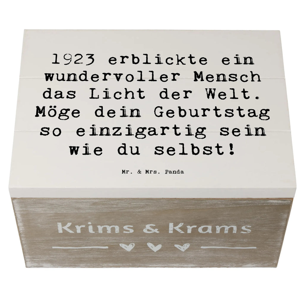 Holzkiste Spruch 1923 Geburtstag Geschenkbox, Truhe, Holzkiste, Schatulle, Erinnerungskiste, Geschenkdose, Kiste, XXL, Erinnerungsbox, Schatzkiste, Aufbewahrungsbox, Dekokiste, Geburtstag, Geburtstagsgeschenk, Geschenk