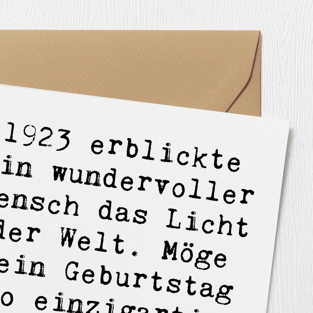 Deluxe Karte Spruch 1923 Geburtstag Hochwertige Klappkarte, Hochwertige Grußkarte, Klappkarte, Hochzeitskarte, Geburtstagskarte, Glückwunschkarte, Grußkarte, Karte, Einladungskarte, Geburtstag, Geburtstagsgeschenk, Geschenk