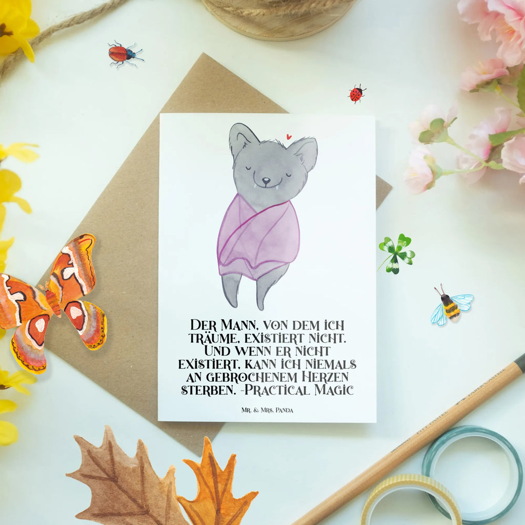 Greetings card Der Mann, von dem ich träume, existiert nicht. Und wenn er nicht existiert, kann ich niemals an gebrochenem Herzen sterben. -Practical Magic Motivkarte, babykarte, Grußkarten, valentinstagskarte, weihnachtskarten, neujahrskarte, hochzeitskarten, genesungskarte, einladungskarten, jubiläumskarte, osterkarten, Glückwunschkarte, Klappkarte, glückwunschkarten, kommunionskarte, Beileidskarte, vatertagskarte, abiturkarte, spruchkarte, firmungskarte, faltkarte, doppelkarte, dankeskarten, osterkarte, Grußkarte, Dekoration, Geschenke, Schenken, Deko, Halloween, Martinssingen