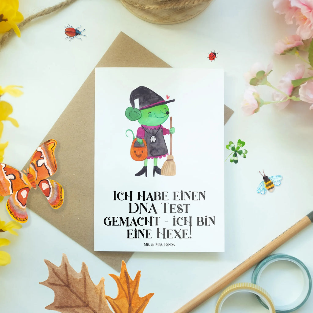 Greetings card Ich habe einen DNA-Test gemacht - ich bin eine Hexe! Geburtstagskarte, Ansichtskarten, Glückwunschkarte, Grußkarte, Karte, Einladungskarte, Klappkarte, Hochzeitskarte, Halloween, Deko, Martinssingen, Dekoration, Geschenke, Schenken