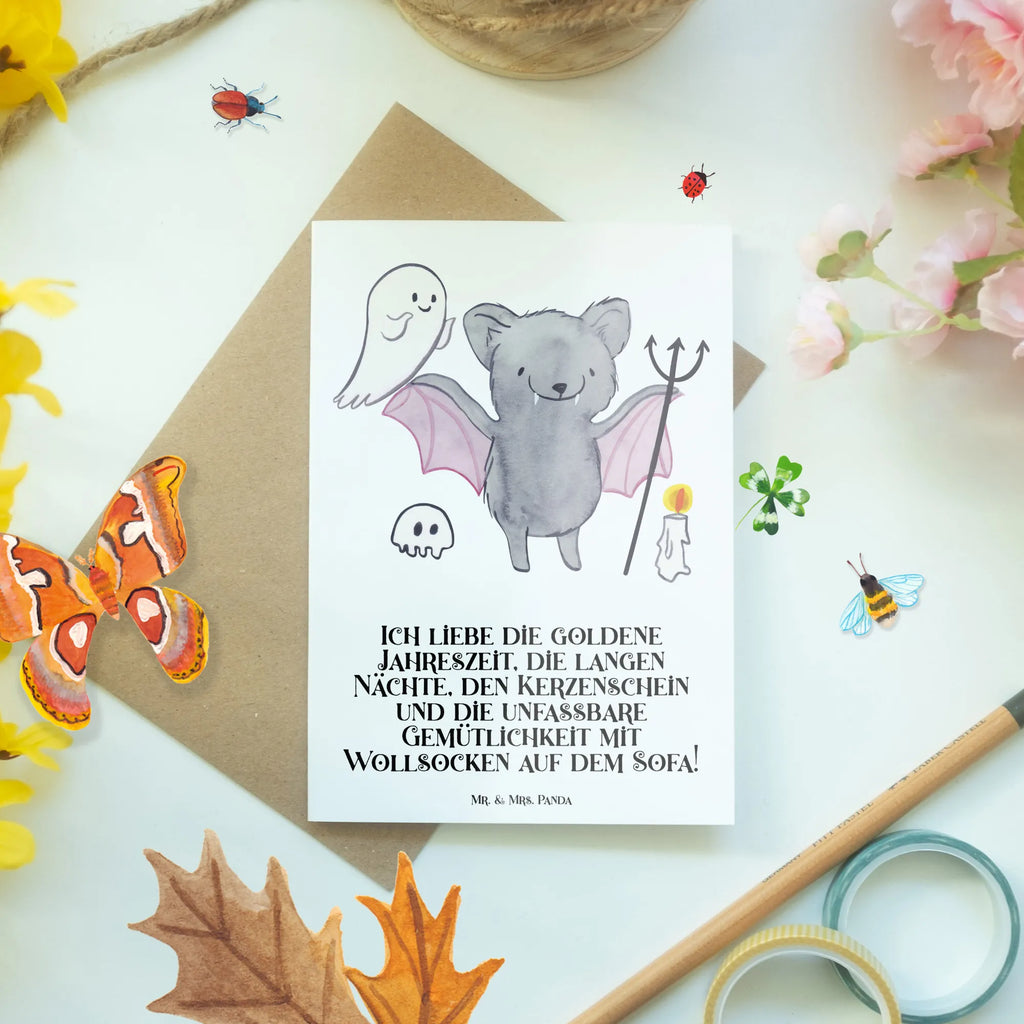 Greetings card Ich liebe die goldene Jahreszeit, die langen Nächte, den Kerzenschein und die unfassbare Gemütlichkeit mit Wollsocken auf dem Sofa! Geburtstagskarte, Ansichtskarten, Karte, Hochzeitskarte, Einladungskarte, Klappkarte, Glückwunschkarte, Grußkarte, Halloween, Deko, Martinssingen, Dekoration, Geschenke, Schenken