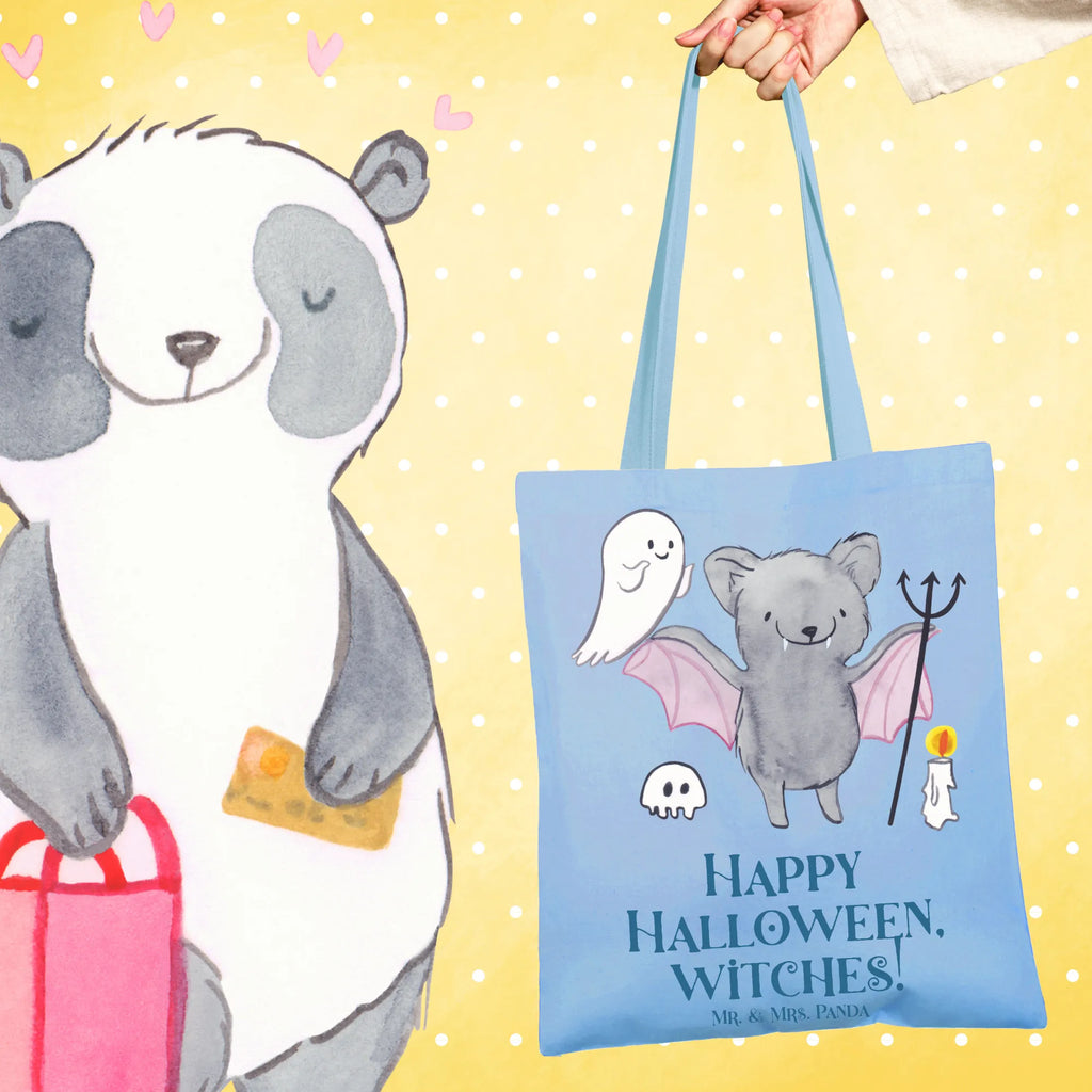Tote bag Happy Halloween, witches! Tasche, Badetasche, Tragetasche, Stofftasche, Stoffbeutel, Beuteltasche, Jutetasche, Beutel, Jutebeutel, Einkaufstüte, Strandtasche, Shopper, Umhängetasche, Laptoptasche, Schultertasche, Einkaufstasche, Halloween, Deko, Martinssingen, Dekoration, Geschenke, Schenken