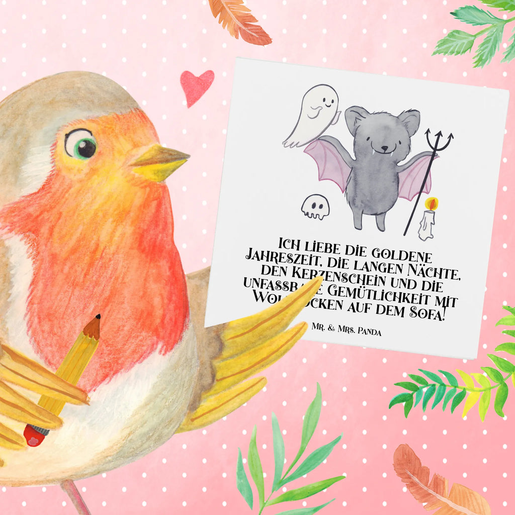 Deluxe Card Ich liebe die goldene Jahreszeit, die langen Nächte, den Kerzenschein und die unfassbare Gemütlichkeit mit Wollsocken auf dem Sofa! Klappkarte, Karte, Hochwertige Klappkarte, Hochwertige Grußkarte, Einladungskarte, Glückwunschkarte, Grußkarte, Geburtstagskarte, Hochzeitskarte, Halloween, Deko, Martinssingen, Dekoration, Geschenke, Schenken