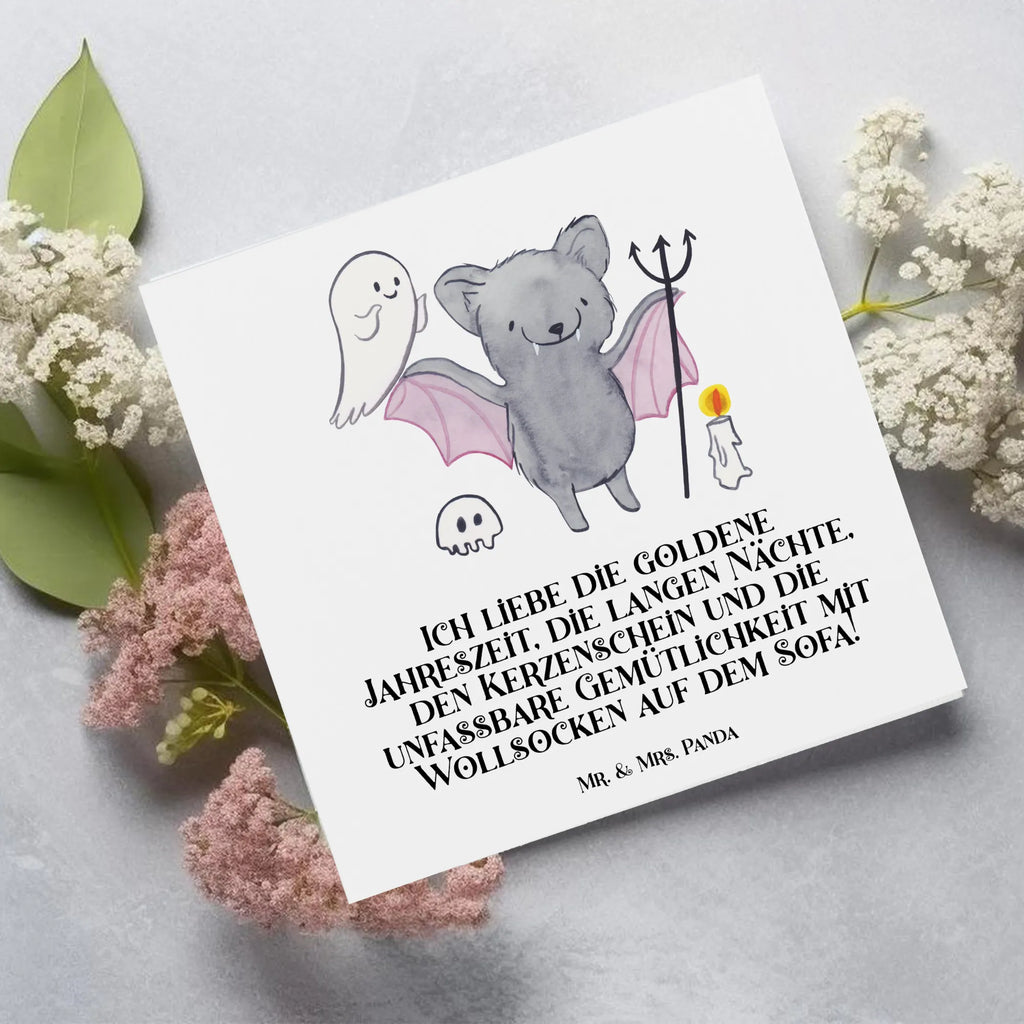 Deluxe Card Ich liebe die goldene Jahreszeit, die langen Nächte, den Kerzenschein und die unfassbare Gemütlichkeit mit Wollsocken auf dem Sofa! Klappkarte, Karte, Hochwertige Klappkarte, Hochwertige Grußkarte, Einladungskarte, Glückwunschkarte, Grußkarte, Geburtstagskarte, Hochzeitskarte, Halloween, Deko, Martinssingen, Dekoration, Geschenke, Schenken
