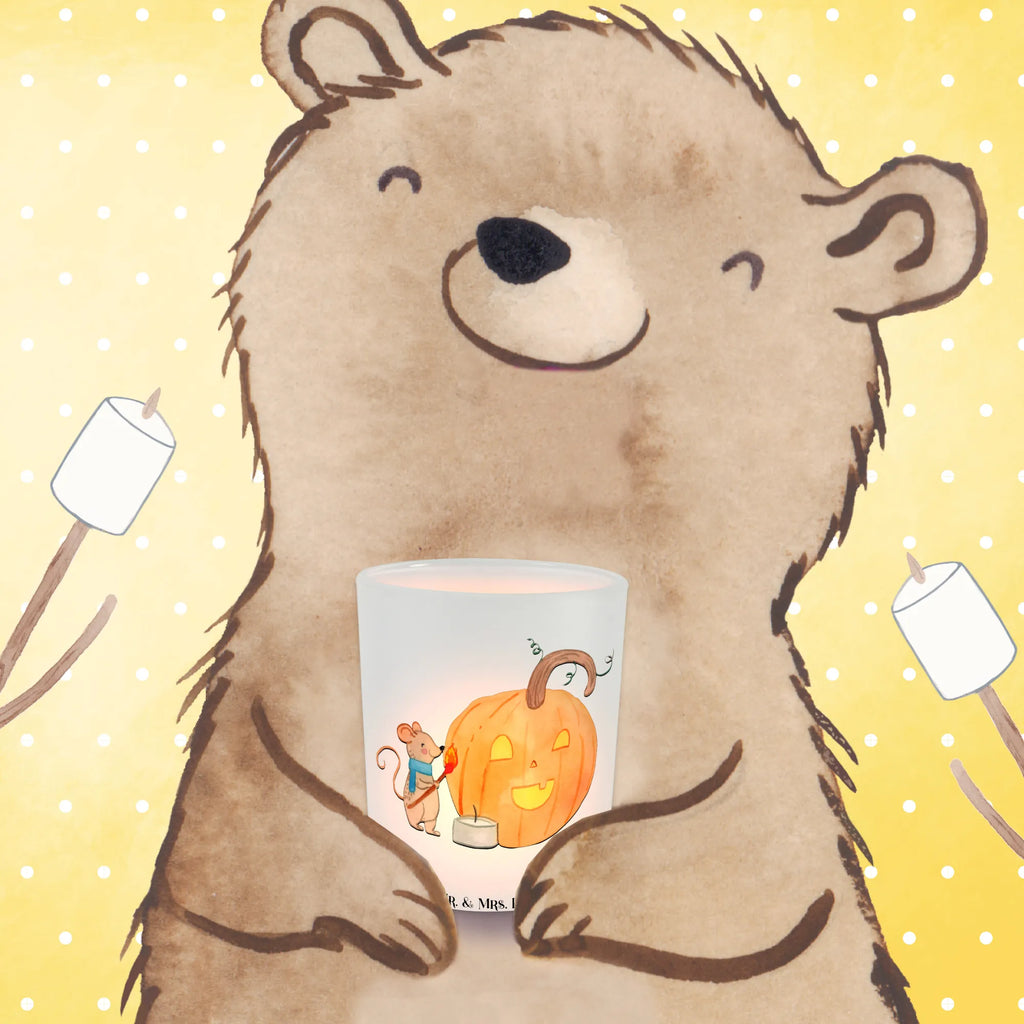 Lantern pumpkin mouse glass tealight, Wind light, tealight holder, Halloween, decoration, Martin singing, decor, gifts, giving