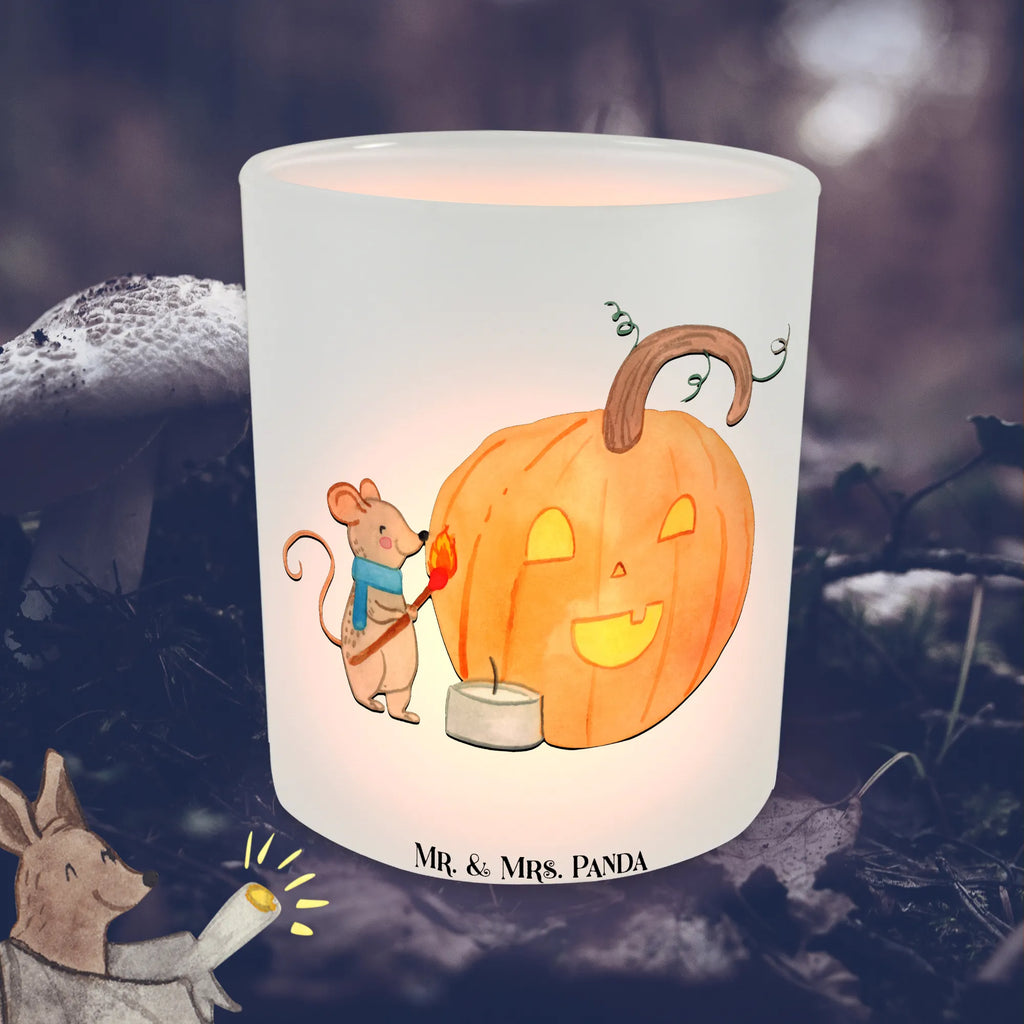 Lantern pumpkin mouse glass tealight, Wind light, tealight holder, Halloween, decoration, Martin singing, decor, gifts, giving