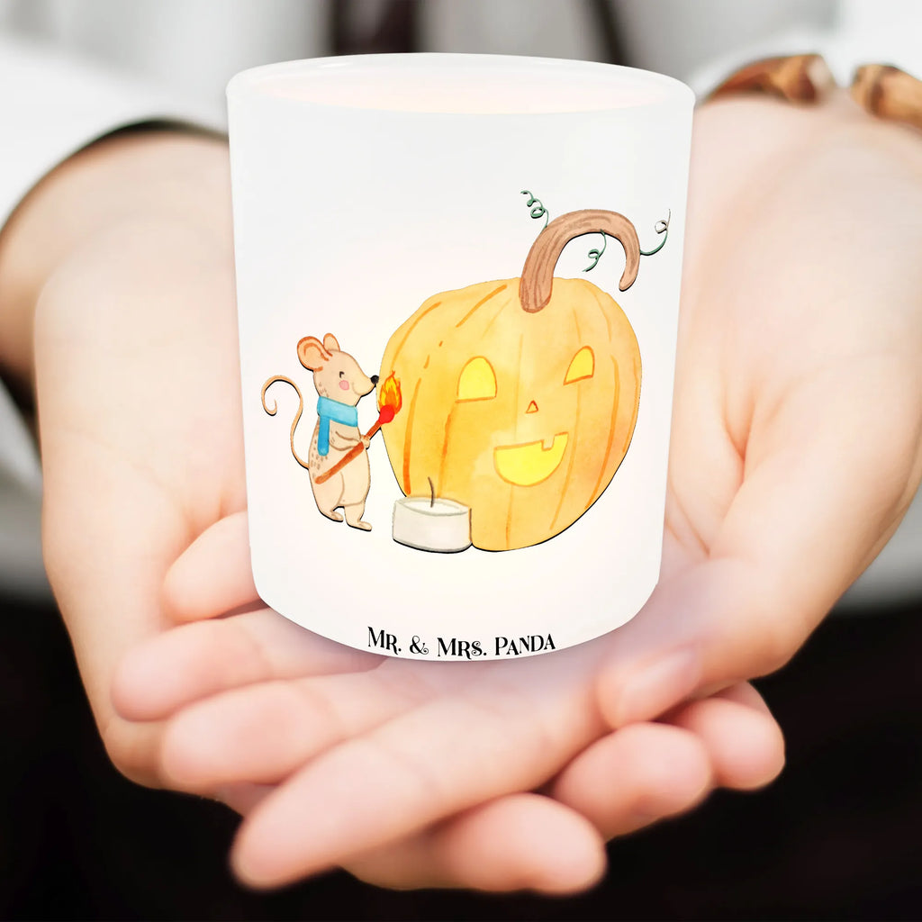 Lantern pumpkin mouse glass tealight, Wind light, tealight holder, Halloween, decoration, Martin singing, decor, gifts, giving