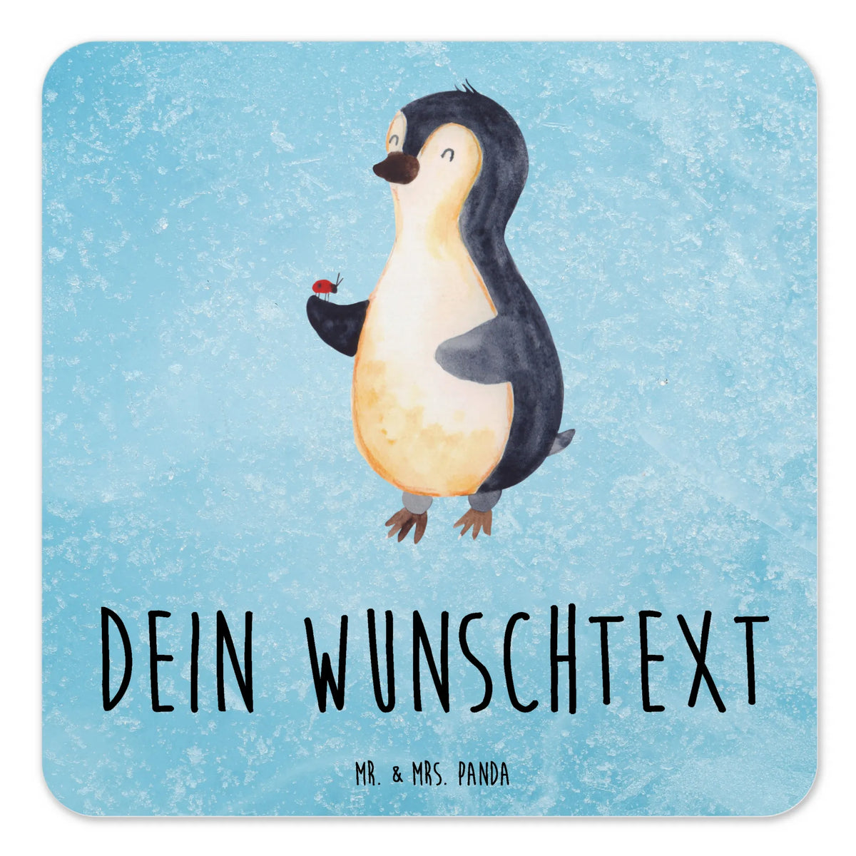 Personalised Coaster Set Penguin ladybug Penguins, North Pole, wonder, penguins, joy of life, ladybird, joy