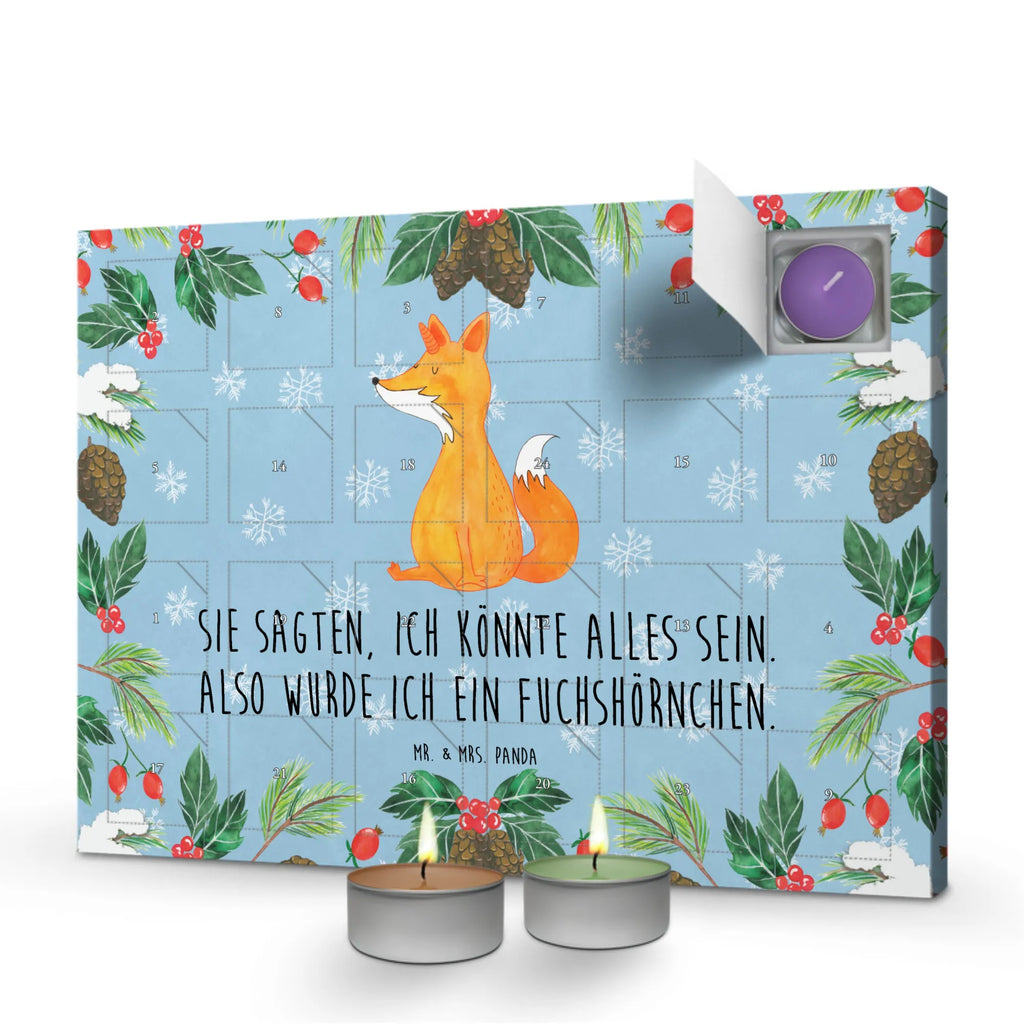 Scented candle advent calendar unicorn Wish fox horns, foxes