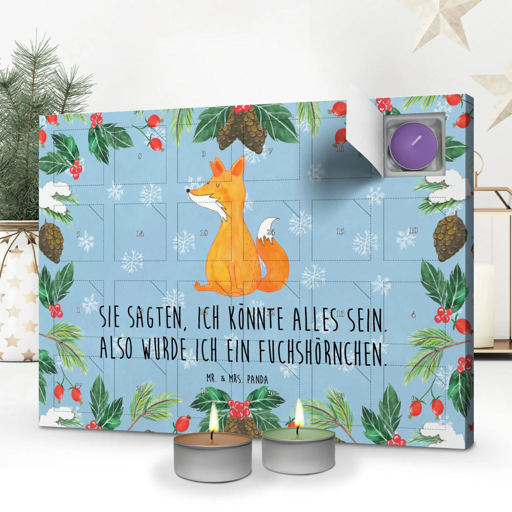 Scented candle advent calendar unicorn Wish fox horns, foxes