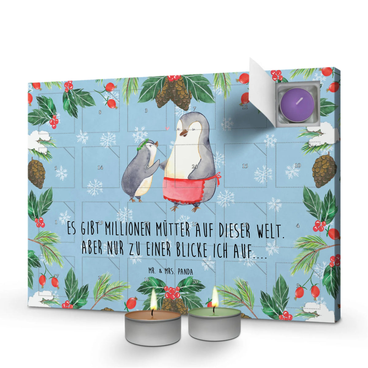 Duftkerzen Adventskalender Pinguin mit Kind