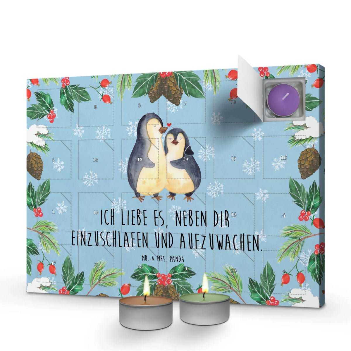 Scented candle advent calendar penguins Fall asleep
