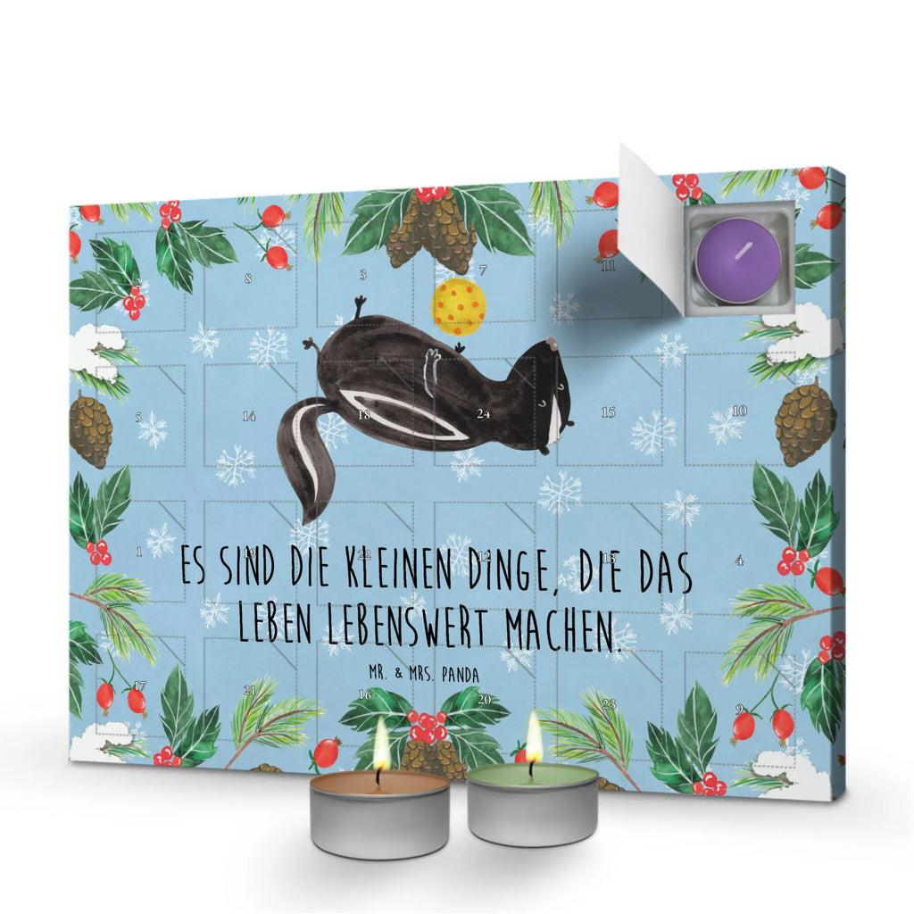 Scented candle advent calendar skunk ball wild animal, predator, stinky, wisdom, playful