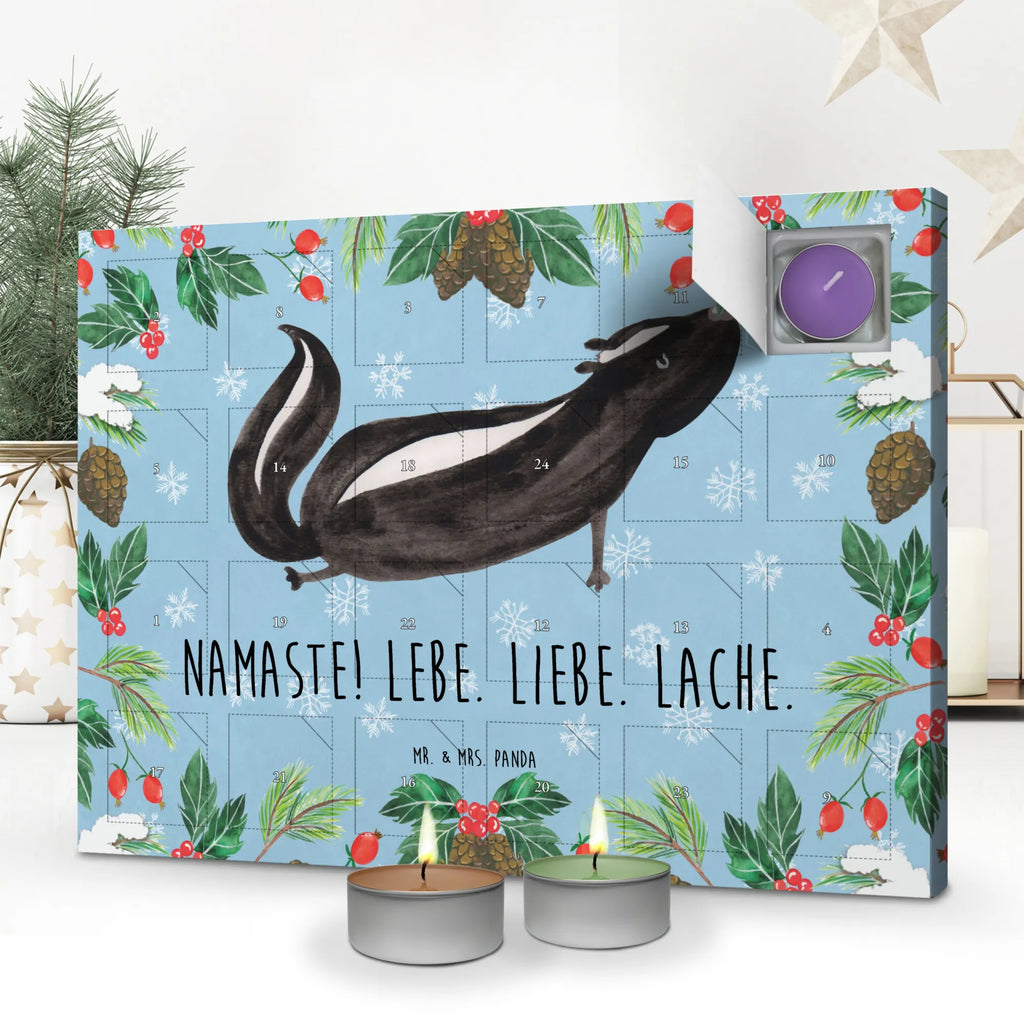 Scented candle advent calendar skunk yoga Live, Stinky, Laugh, Predator, Wild animal