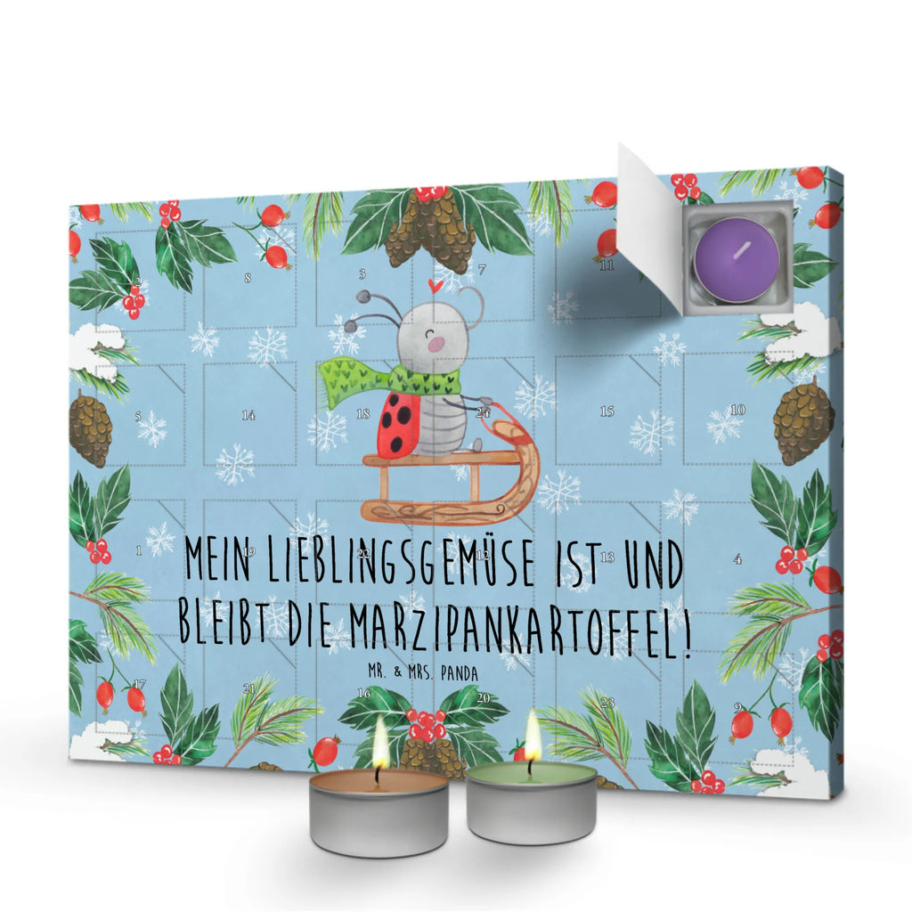 Scented candle advent calendar Smörle sledding snow, Christmas time