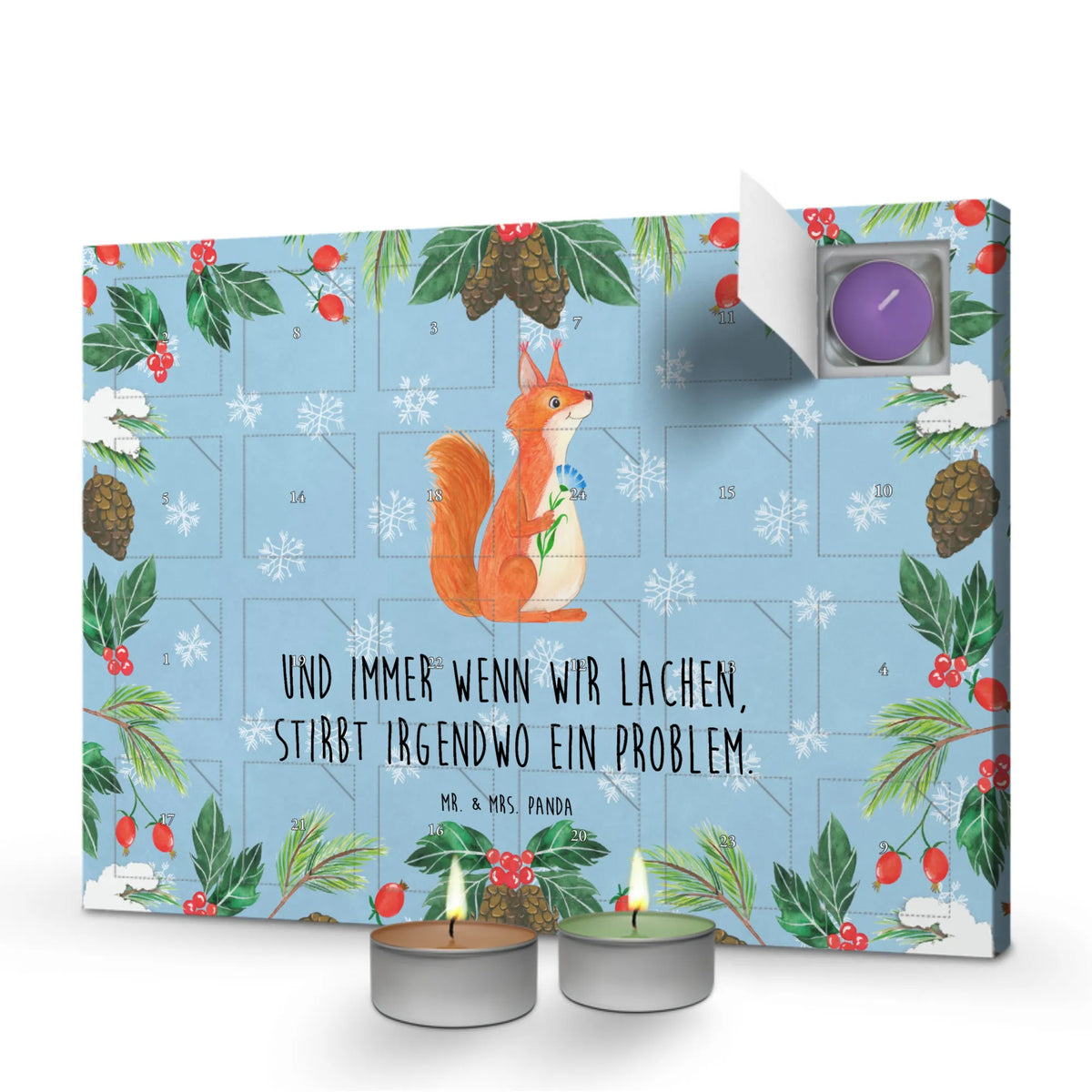 Duftkerzen Adventskalender Eichhörnchen Blume