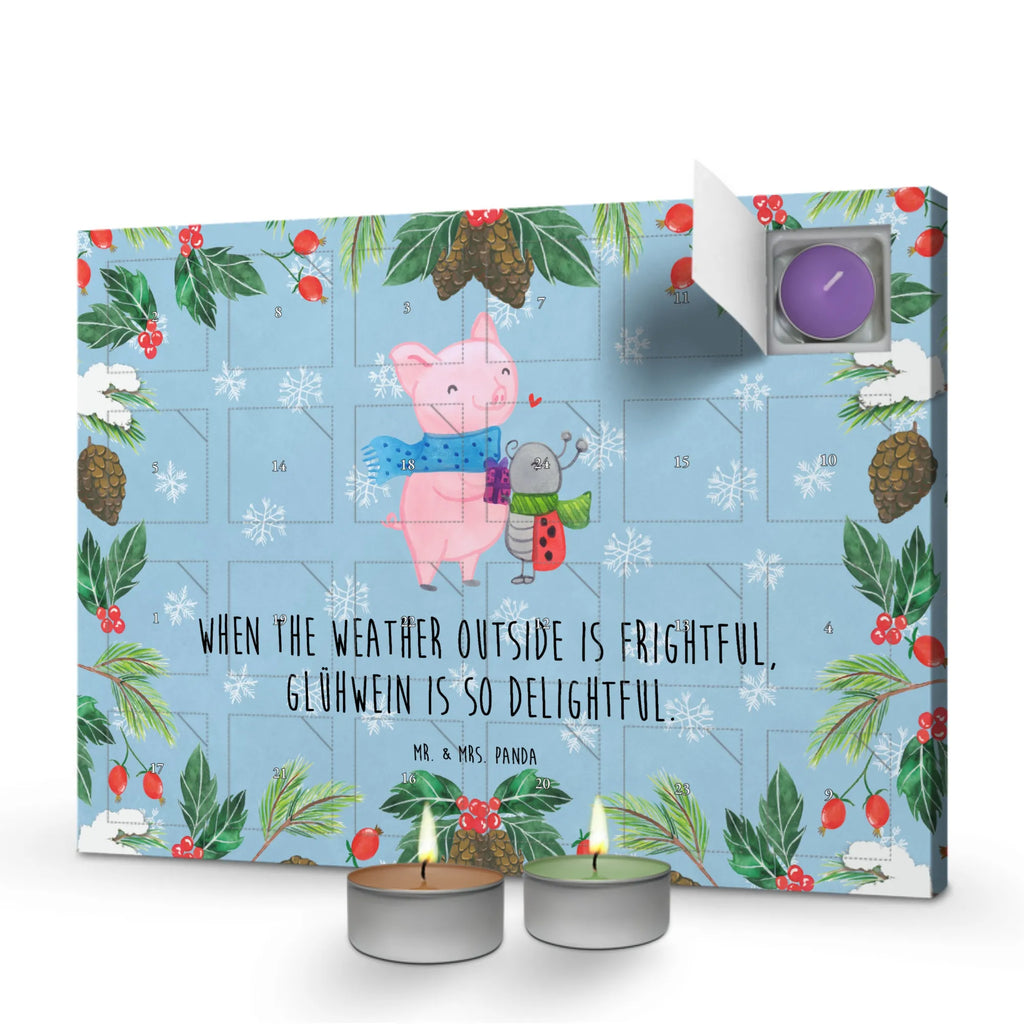 Scented candle advent calendar Glow Pig Snuggle snow, Christmas time