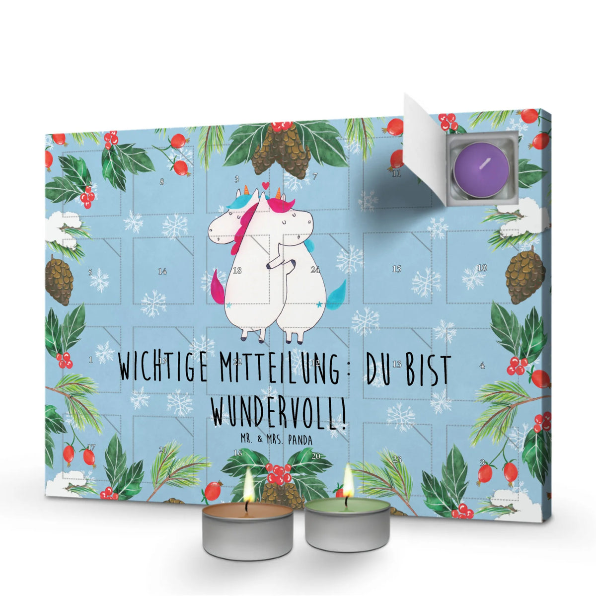 Duftkerzen Adventskalender Einhorn Mitteilung