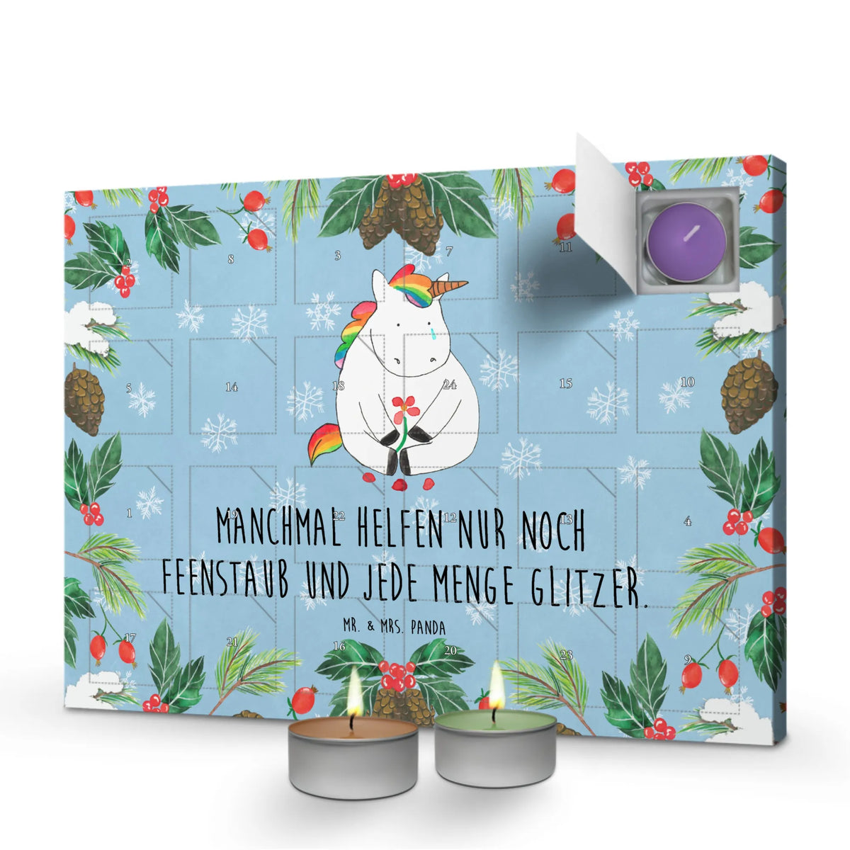 Scented candle advent calendar unicorn Sad