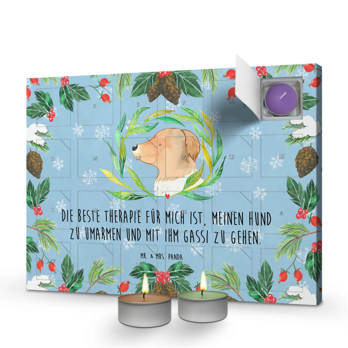 Duftkerzen Adventskalender Hund Blumen