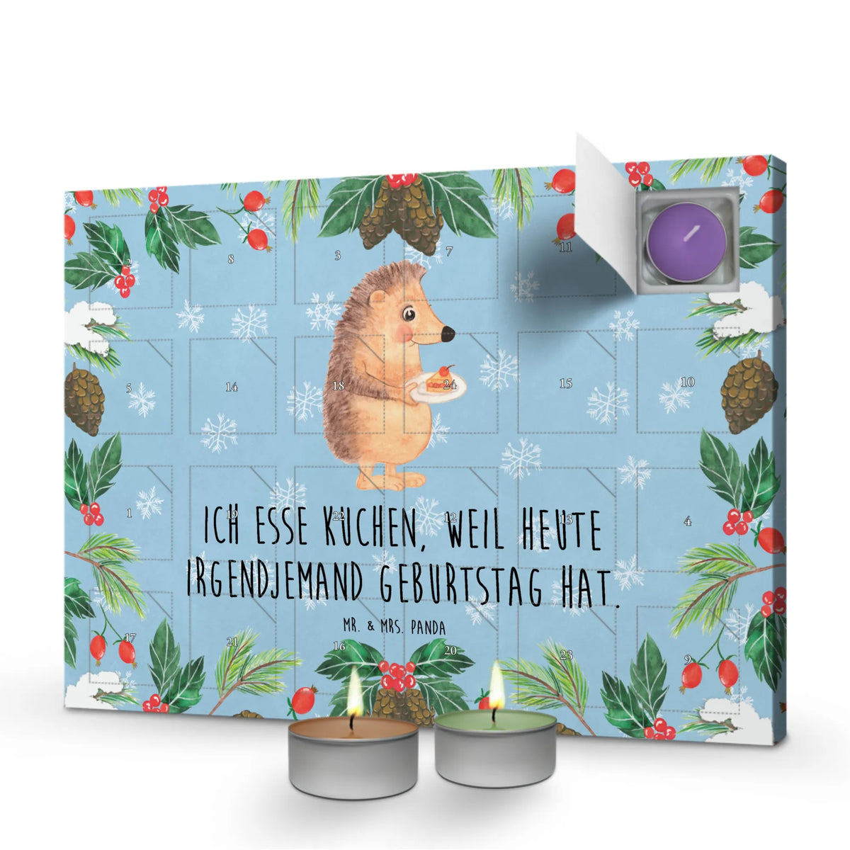 Duftkerzen Adventskalender Igel Kuchenstück