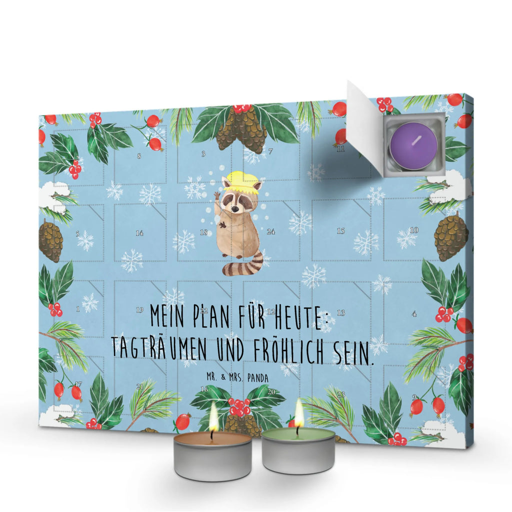 Scented candle advent calendar Raccoon card, gift ideas, gifts, animal lover, special gifts, cute animal motives, hand drawn, small animals, good mood, cute, funny sayings, raccoon, daydreaming, soap bubbles, wash