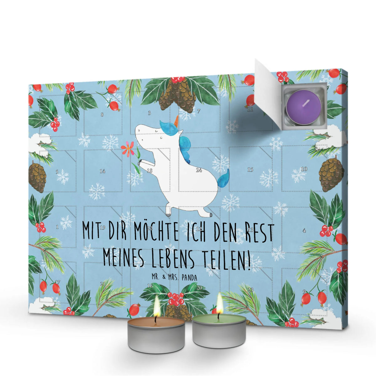 Duftkerzen Adventskalender Einhorn Blume
