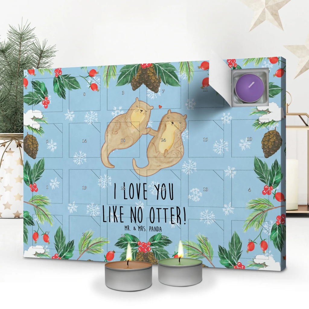 Scented candle advent calendar otter holding hands animal lover, mammal, marten, otter gifts, sea otter, animal, European otter, water, baby otter, gift ideas for animal lovers, water animal, gifts for people in love, aquatic animal, water mammal, predator, Otter Sea Otter Lake Otter