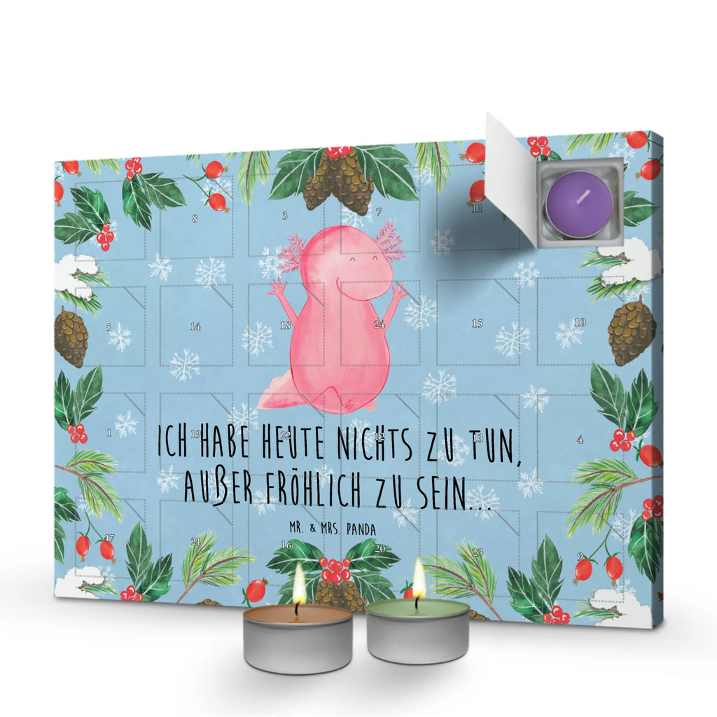 Scented candle advent calendar axolotl Hooray salamander, Axelotl, marine animals, Mexican walking fish, tail, amphibian, cheerful, satisfaction, joy, fun