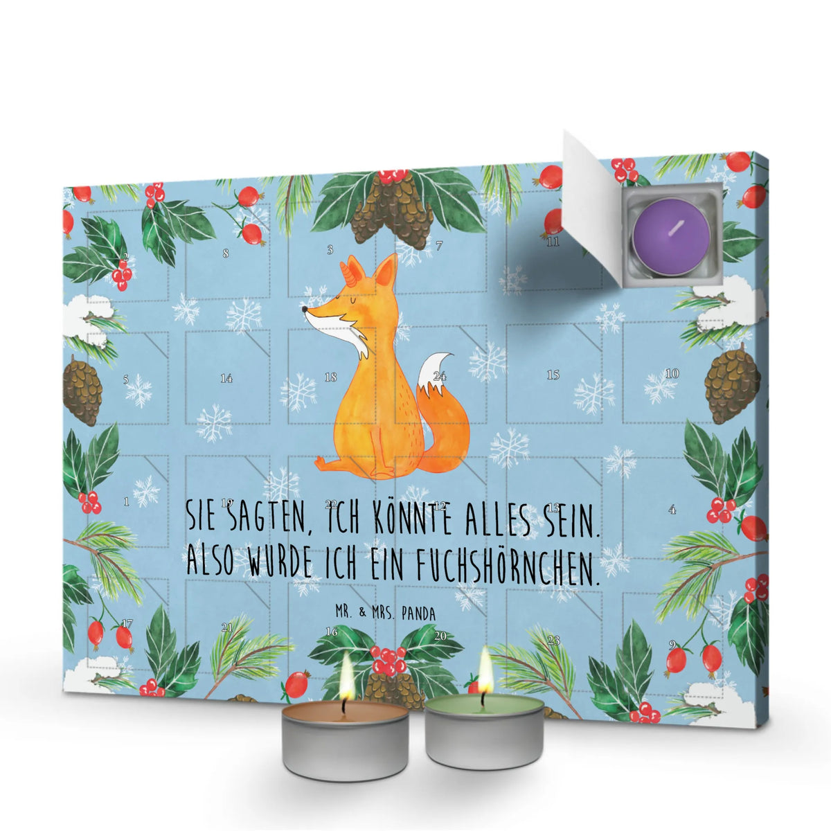 Scented candle advent calendar unicorn Fox