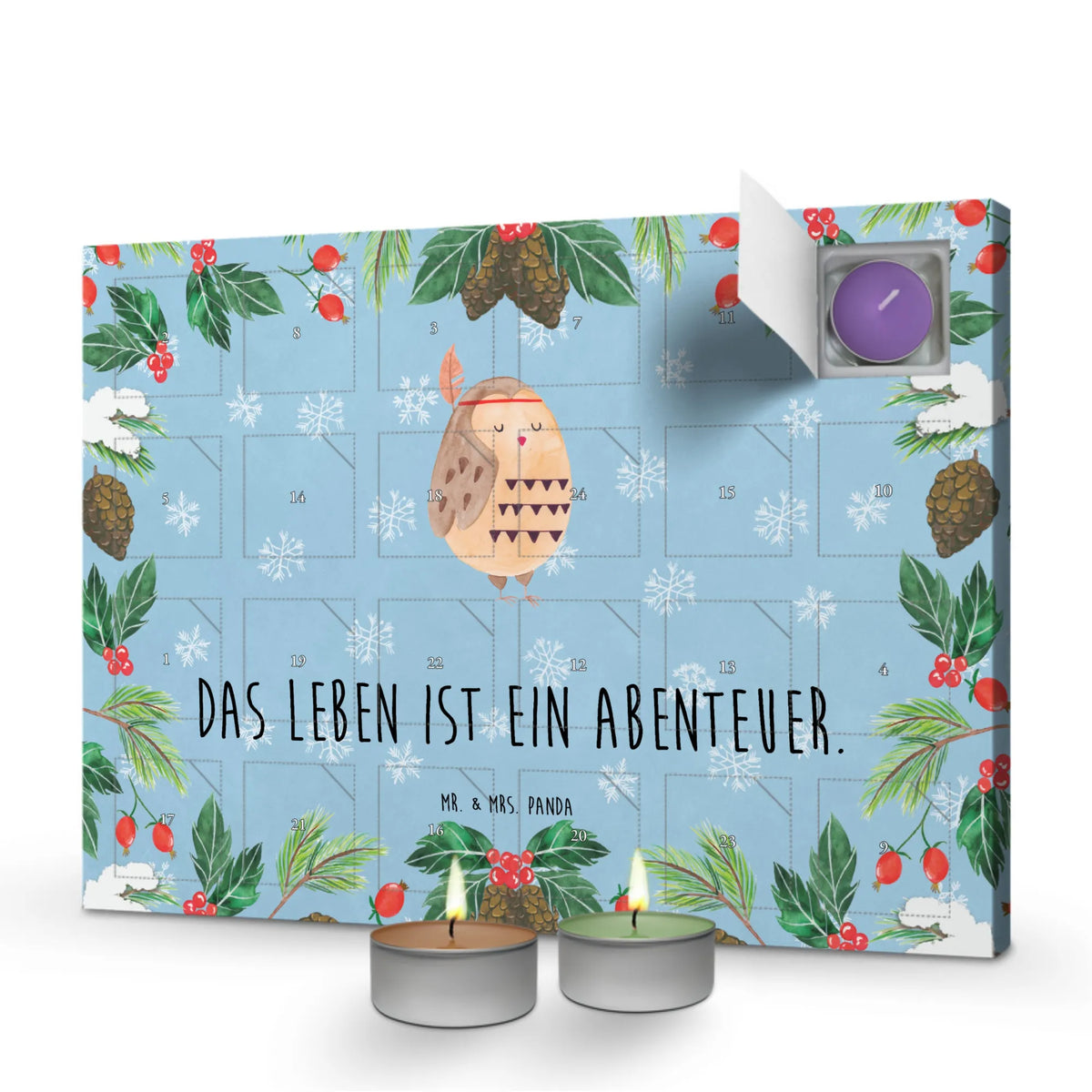 Duftkerzen Adventskalender Eule Federschmuck